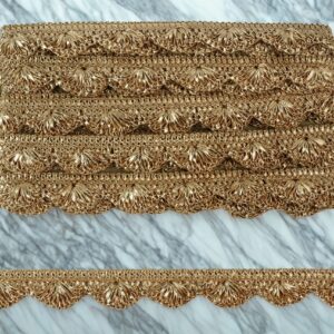 Devi Lace Zari Handwork Pankha Jhalar Border Reel – 9M for Sarees, Dupattas, Kurtis, Bags & Decorations
