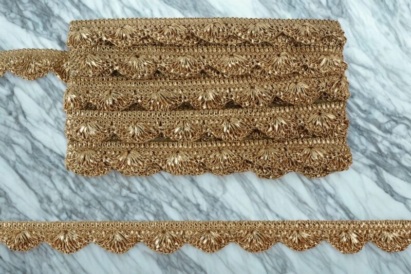 Devi Lace Zari Handwork Pankha Jhalar Border Reel – 9M for Sarees, Dupattas, Kurtis, Bags & Decorations
