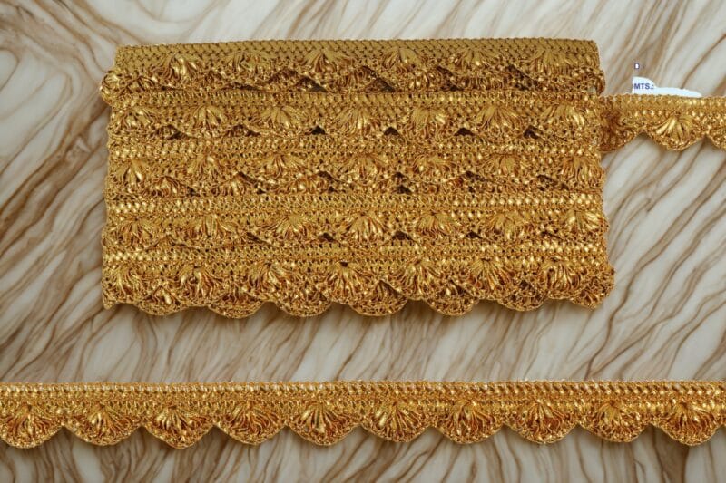 Devi Lace Zari Handwork Pankha Jhalar Border Reel – 9M for Sarees, Dupattas, Kurtis, Bags & Decorations