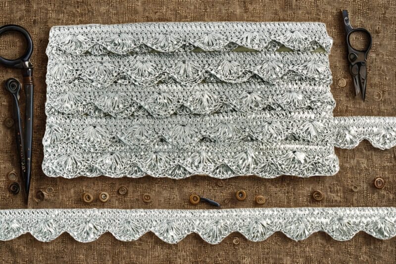 Devi Lace Zari Handwork Pankha Jhalar Border Reel – 9M for Sarees, Dupattas, Kurtis, Bags & Decorations
