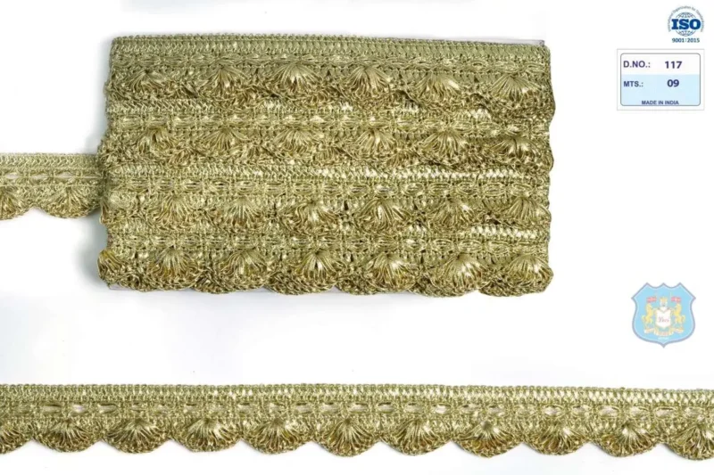Devi Lace Handwork Makdi Gota Border Lace for Dresses, Sarees, Lehenga, Suits, Blouses, Dupatta, Chunri and Craft pankha lace (9 Meter) (Anmol)
