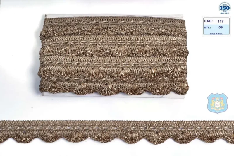 Devi Lace Handwork Makdi Gota Border Lace for Dresses, Sarees, Lehenga, Suits, Blouses, Dupatta, Chunri and Craft pankha lace (9 Meter) (Anmol)