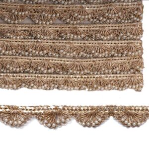 DEVI LACE Handwork Moti Pankha Lace 9 Meter for Saree Border , Trims, Dupatta, Fall, Decoration, Bag, Kurtis etc (Anmol)