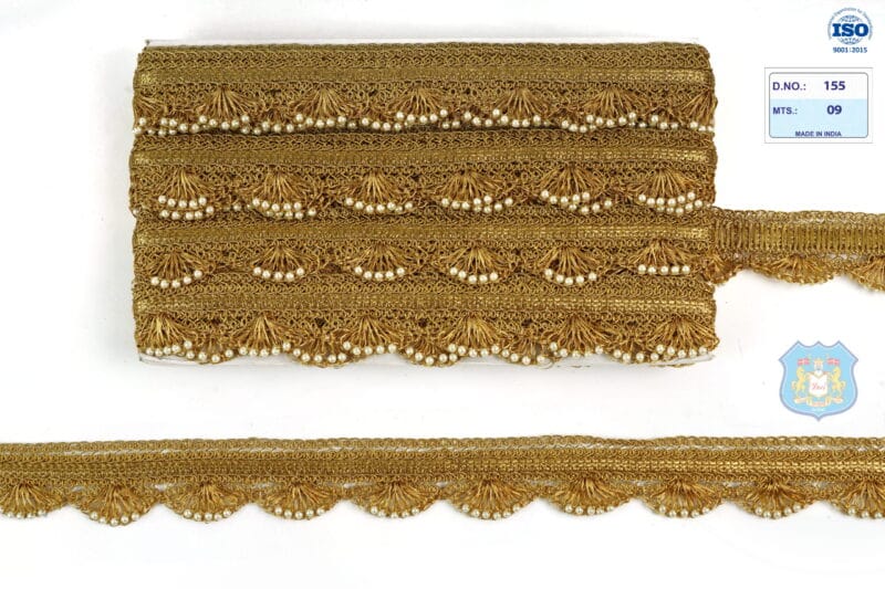 Devi Lace Zari Lace Border for Saree & Lehengas | Designer Trim | Fancy Lace for Dress