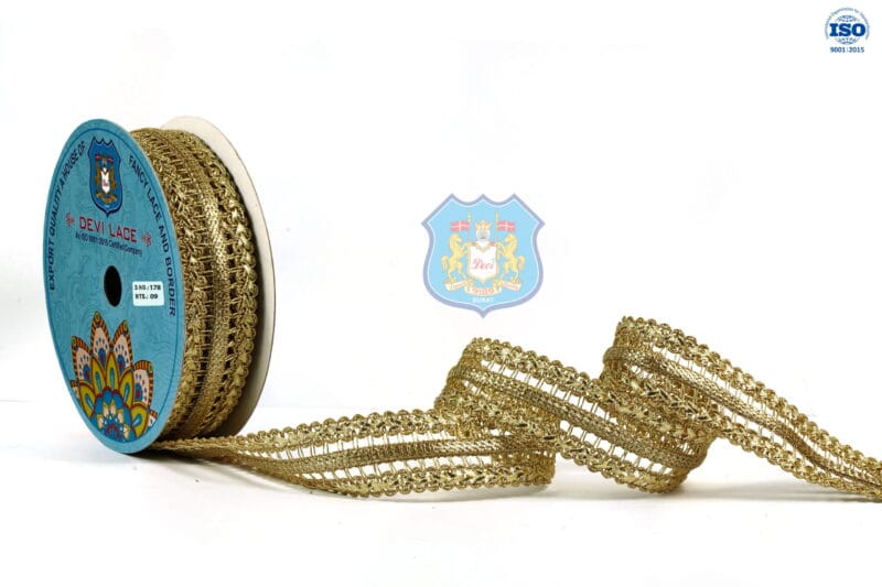 Devi Lace Fancy Laces and Uniqe Thread Lace 9 Mts| Traditional Lehenga Border | Classic Fancy Lace (Pack of 4)
