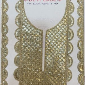 Devi Lace Floral Embroidery Nack With Sleve Lace Trim – Idea for Fancy Kurtis, Gowns, and Tunics (1 Pcs)