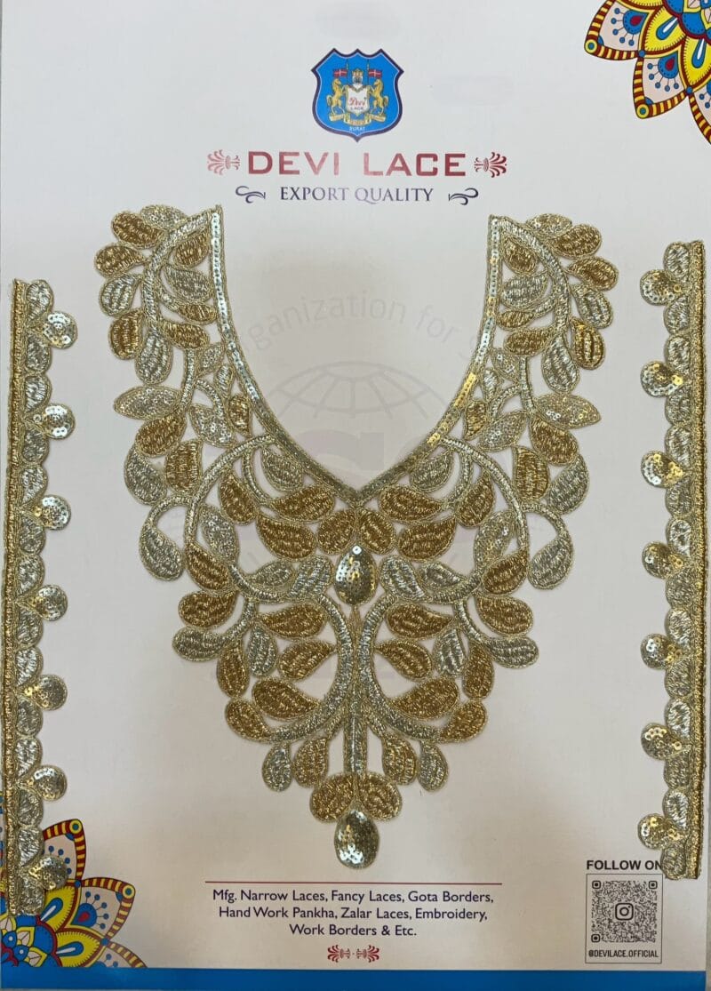 Devi Lace Luxury Neck Embroidery With Sleve – Designer Kurtis & Suits (1Pcs)