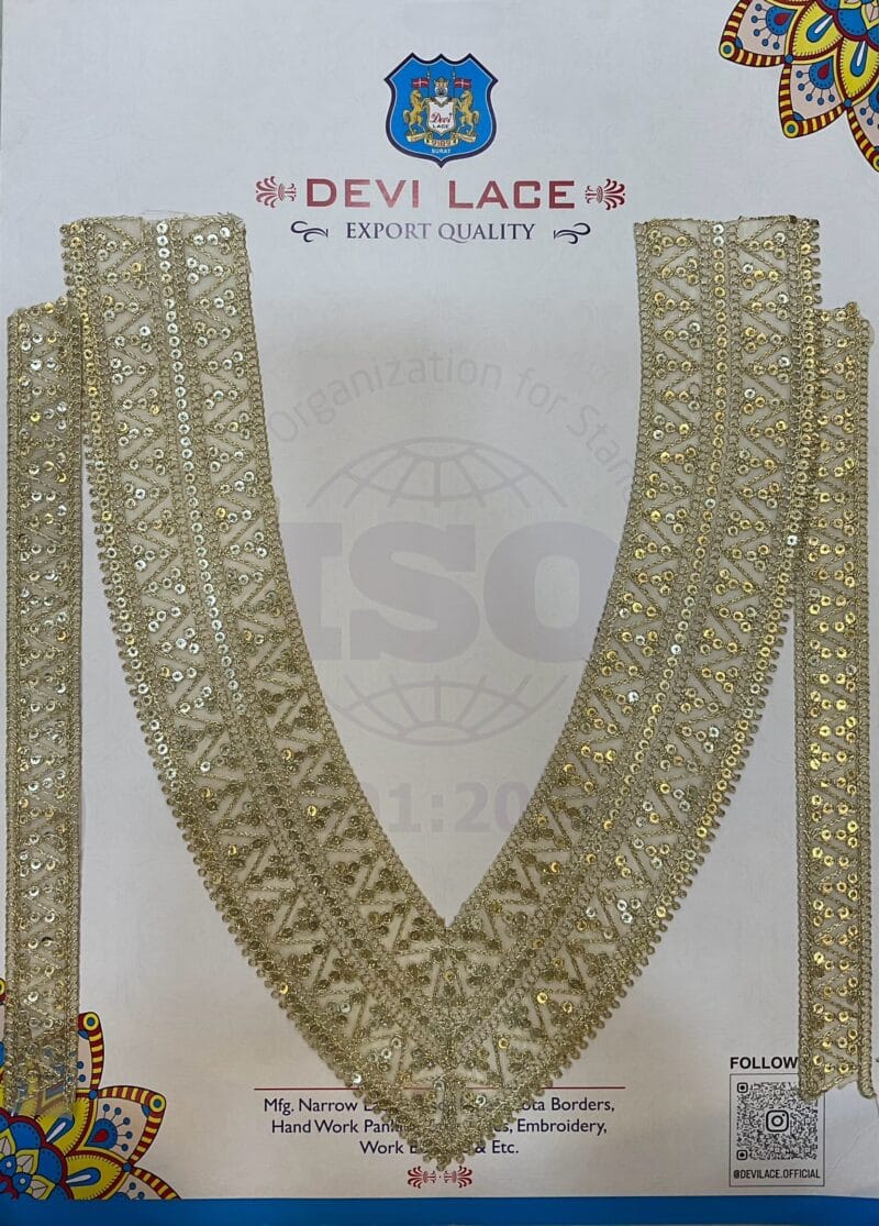 Devi Lace Neck Highlight Embroidery With Sleve  – Partywear Designer Kurtis & Suits (1Pcs)