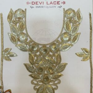 Devi Lace Heavy Embroidery Nake  With Sleve Trim for Necklines –  Designer Kurtis & Suits (1Pcs)