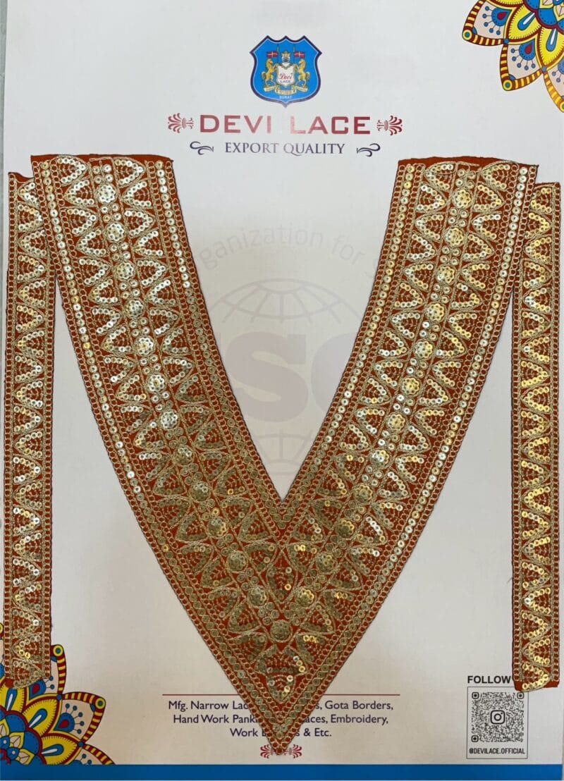 Devi Lace Soft Finish Neck Embroidery With Sleve – Stylish Outfits (1Pcs)