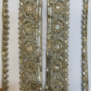 Stylish Embroidery With Sleve Embellishment by Devi Lace– 9 Meter Roll for Tailors (1Pcs)