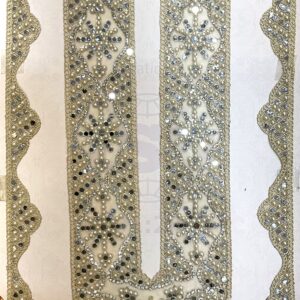 Devi Lace Heavy Thread Mirror & Beads Work Embroidery Neck With Sleve – Fancy Kurtis & Dress (1 Pcs)