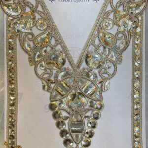 Devi Lace Handcrafted Embroidery Neck Lace With Sleve - for Tailoring (1 Pcs)