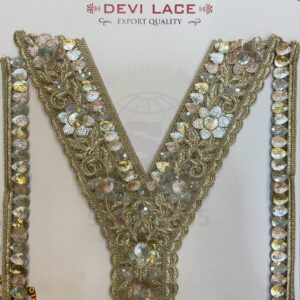 Devi Lace Delicate Embroidery Neck With Sleve – Boutique Finish for Fashion Designers (1 Pcs)