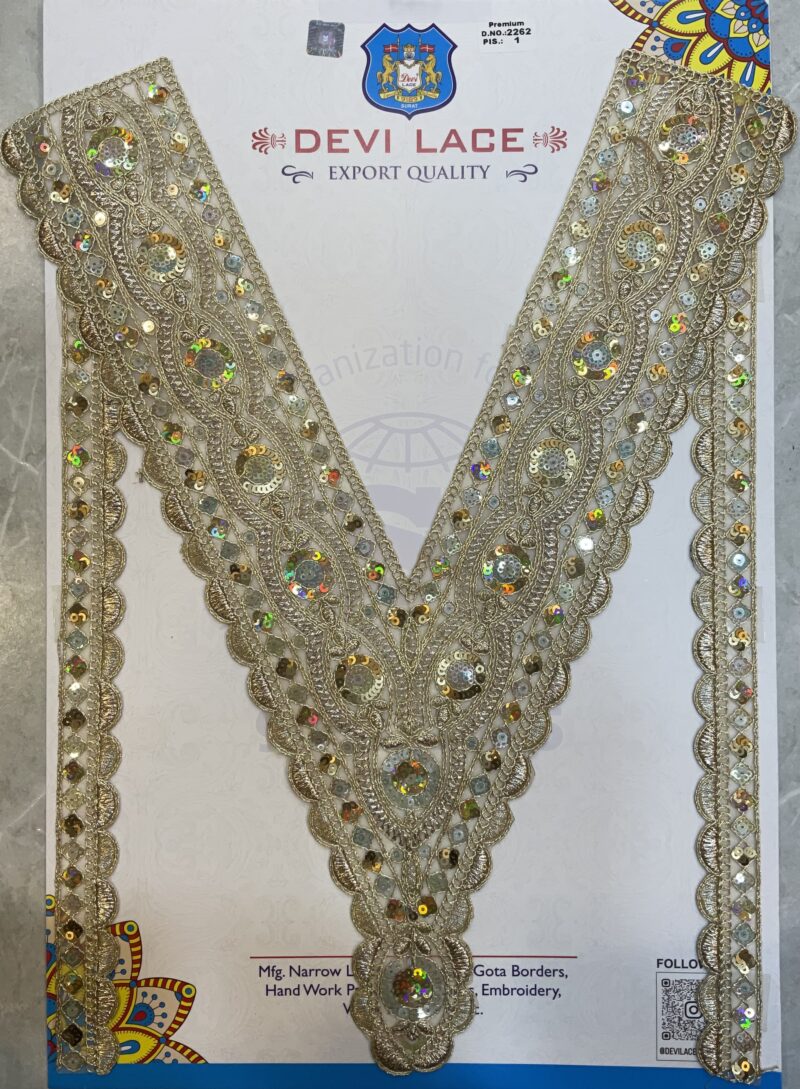 Fashion-Ready Embroidery Neck With Sleve – Ideal for Tailors & Garment Creators (1 Pcs)