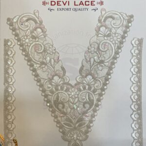 Devi Lace White Royal Embroidered Neck With Lace – Salwar & Suit Sets (1 Pcs)