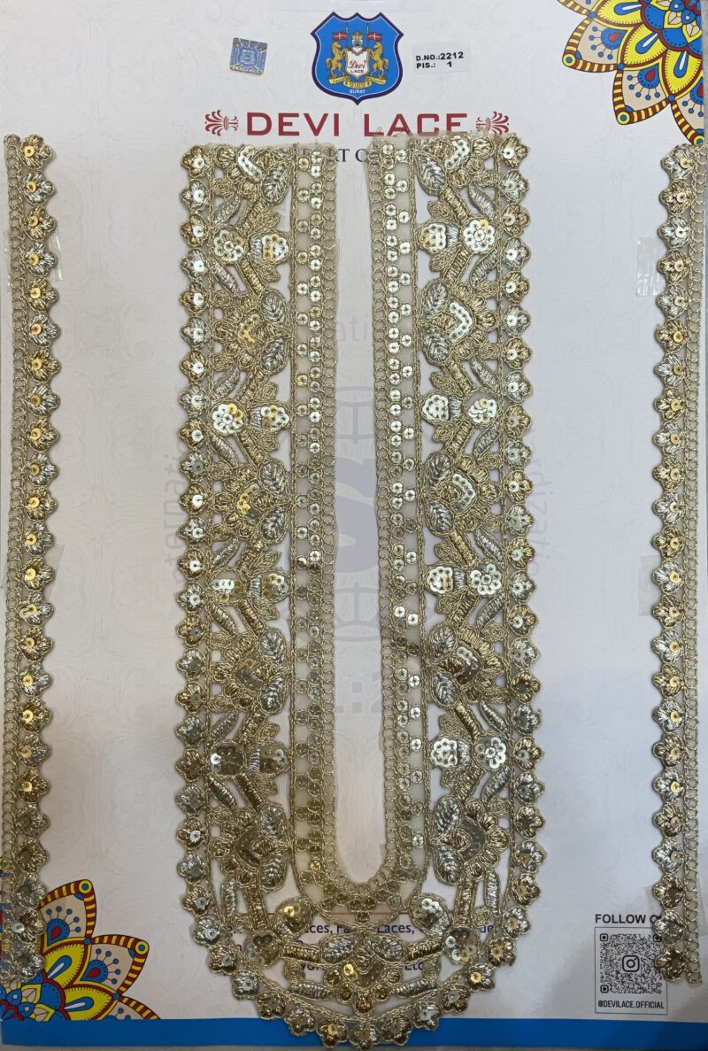Devi Lace Royal Embroidered Neck With Lace – Salwar & Suit Sets (1 Pcs) (Copy)