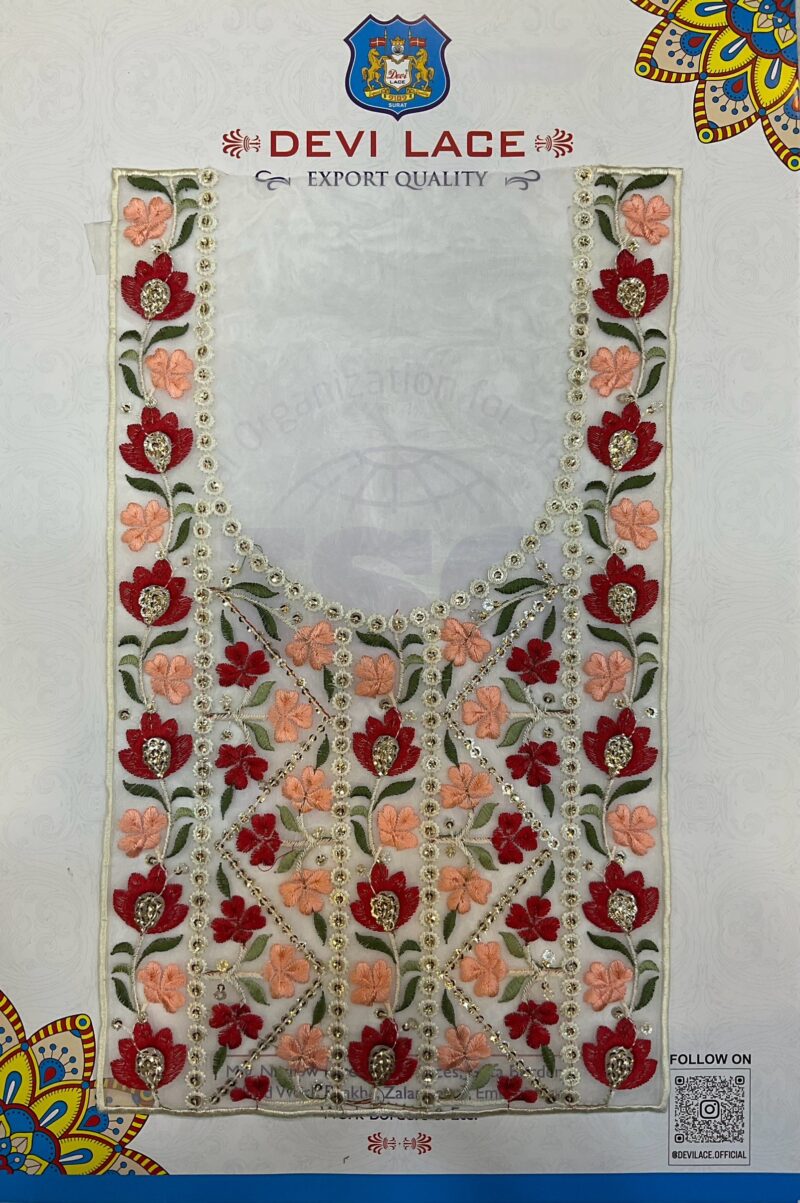 Colour Creative Embroidery Neck by Devi – Best for Dress Fashion (1 Pcs)