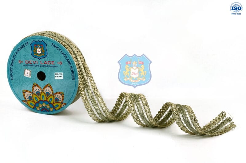 Devi Lace Fancy Laces and Uniqe Thread Lace 9 Mts| Traditional Lehenga Border | Classic Fancy Lace (Pack of 4)