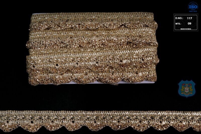Devi Lace Handwork Makdi Gota Border Lace for Dresses, Sarees, Lehenga, Suits, Blouses, Dupatta, Chunri and Craft pankha lace (9 Meter) (Anmol)