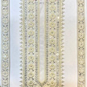 Devi Lace Designer Stone Embroidery Neck Lace – Luxurious Finish for Partywear Kurtis & Ethnic Outfits (1 Pcs)
