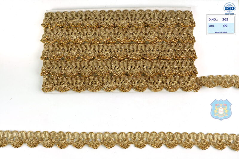Devi Lace Fancy Pankha Lace with Beads 9Mts | Contemporary Ethnic Lace | Fancy Dress Border