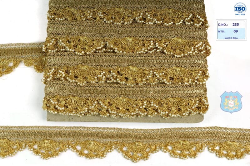 Devi Lace Designer Handwork Pankha Lace in Pastel Shades 9Mts | Soft Embroidery Border for Dresses