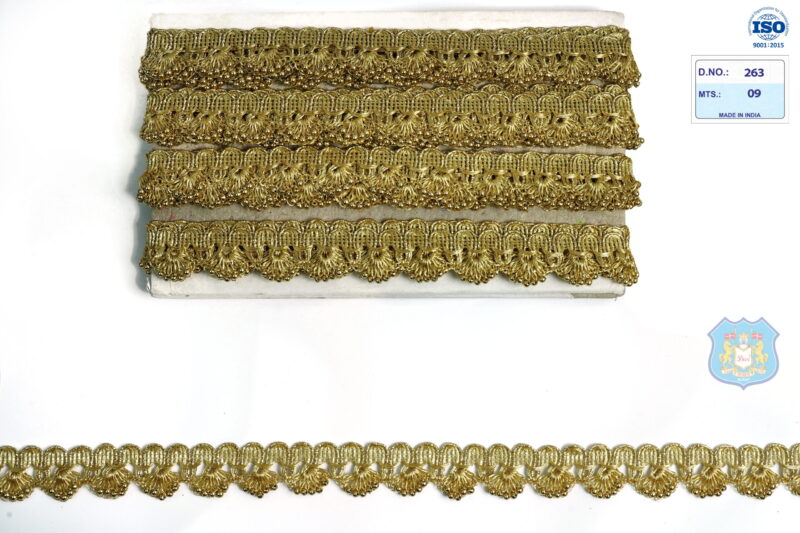 Devi Lace Fancy Pankha Lace with Beads 9Mts | Contemporary Ethnic Lace | Fancy Dress Border