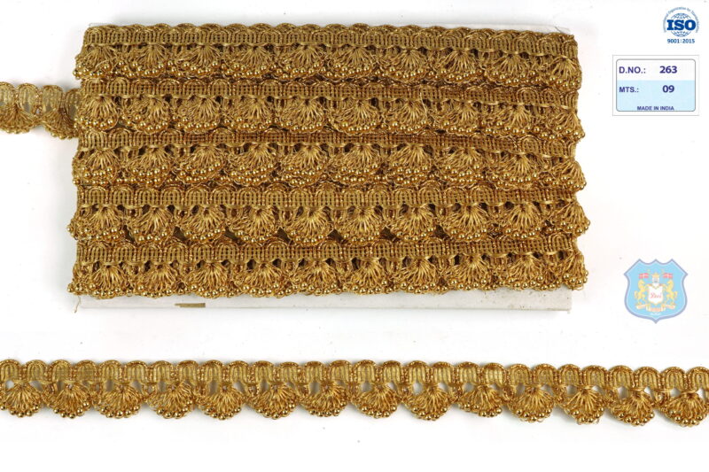 Devi Lace Fancy Pankha Lace with Beads 9Mts | Contemporary Ethnic Lace | Fancy Dress Border