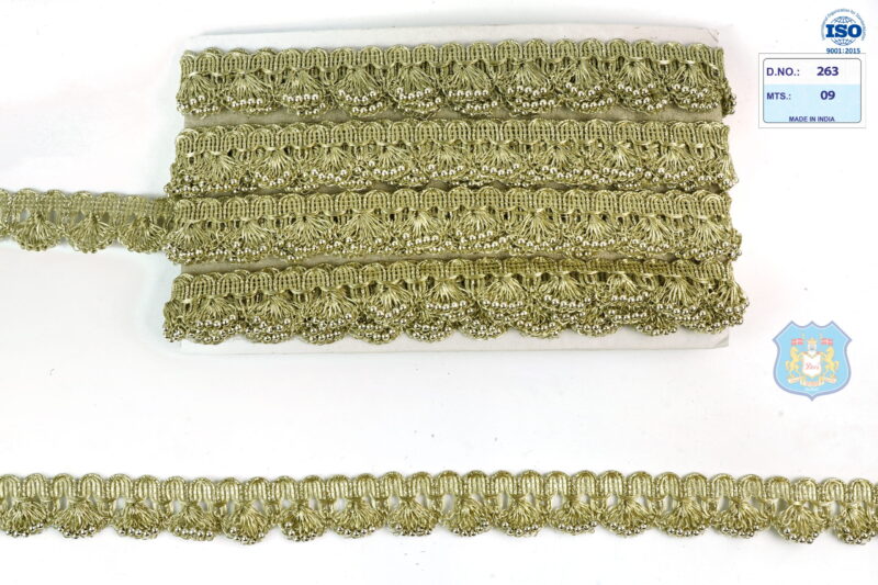 Devi Lace Fancy Pankha Lace with Beads 9Mts | Contemporary Ethnic Lace | Fancy Dress Border