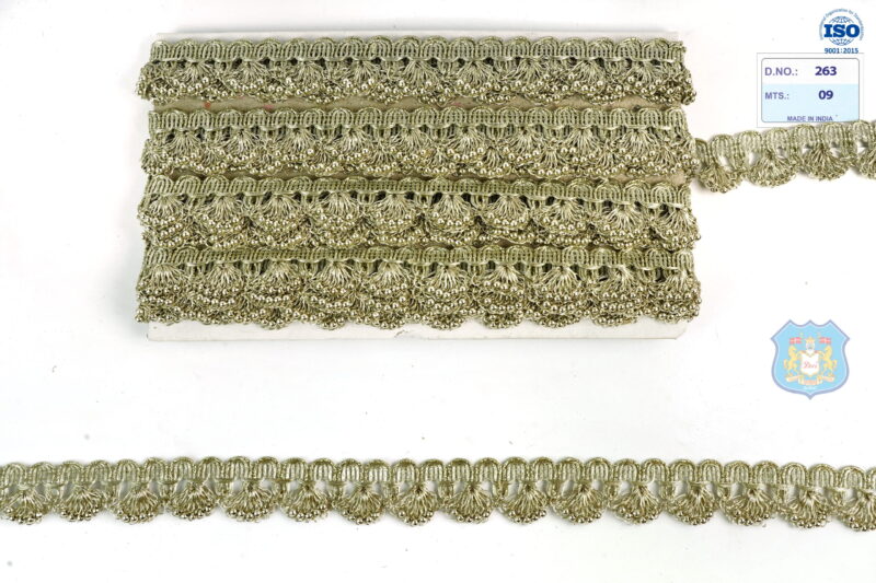 Devi Lace Fancy Pankha Lace with Beads 9Mts | Contemporary Ethnic Lace | Fancy Dress Border